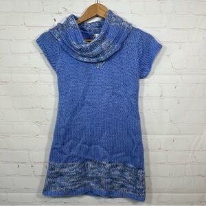Missunderstood Dress Girls Large Blue Knit Cowl Neck Sweater Soft Knee Length